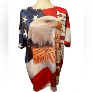 American Summer Flag Shirt Size Medium Short Sleeve